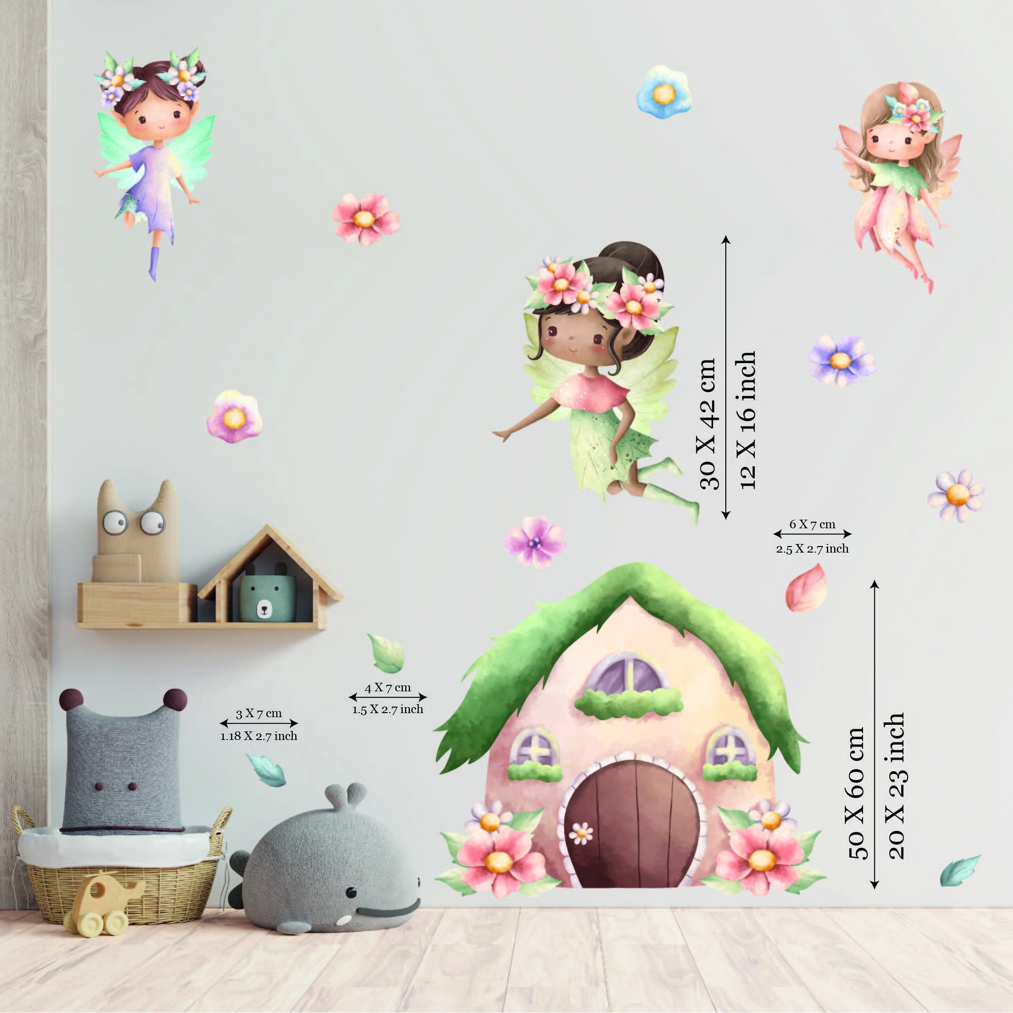4 Fairies Living in a Mushroom House Wall Decal | Kids Room Decor ...