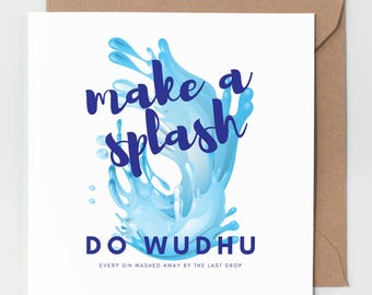 Wudhu Islamic Greeting Card: Muslim Eid & Ramadan Card