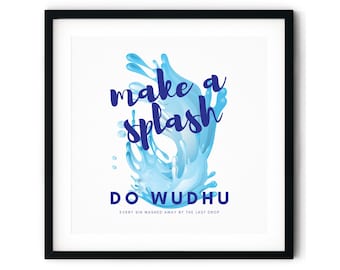 Islamischer Kunstdruck - Wudhu Reminder: Muslimisches Wohndekor