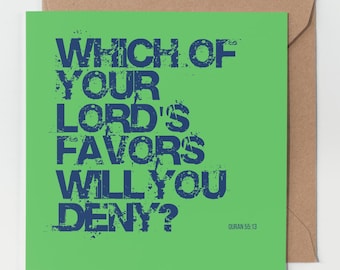 Islamic Greeting Card: Quran Verse Art - Eid & Ramadan Gift