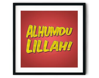 Alhumdulillah Islamic Art Print: Modern Muslim Home Decor