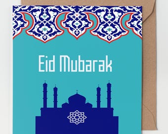 Eid Mubarak Grußkarte: Marokkanisches Motiv, Islamische Kunst