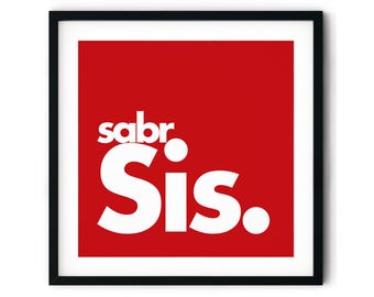 Sabr Sis Islamic Art Print: Red Motivational Decor