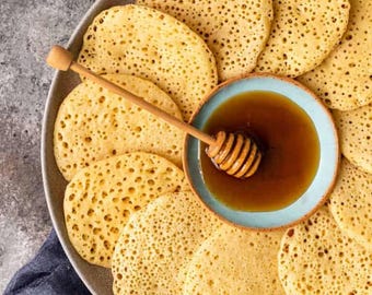 Puszysty marokański Baghrir – Naleśniki tysiąca dziurek | Wersja do druku cyfrowego do pobrania