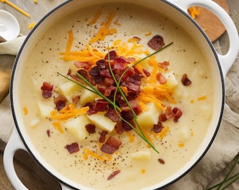 Outback-Style Potato Soup – Creamy, Cheesy, and Comforting! | Printable Digital Download