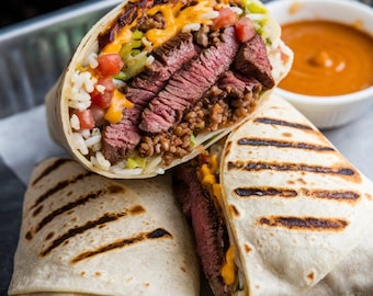 Deliciosa receta de burrito de carne / Comida mexicana con un sabor exquisito / Descarga digital de recetas