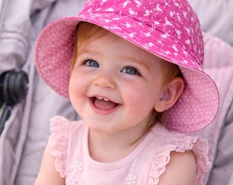 Gorro de sol Flamingo para bebé - Gorro reversible para niños pequeños - Envío gratis en Canadá