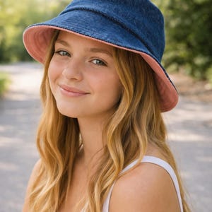 Reversible Denim Bucket Hats for Kids & Teens - Free Shipping