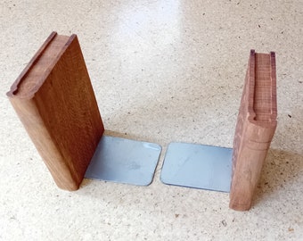 Pair of Handmade Wooden Book Bookends