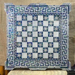 Handmade Mother of Pearl Inlaid Chess and Backgammon Set: Art Deco Collector’s Piece