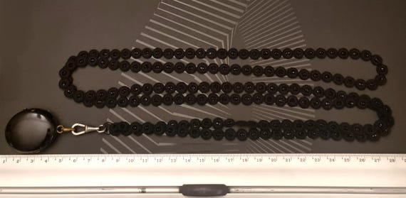 Collier ancien victorien en perles de jais frança… - image 9