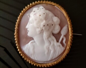 Oude Cameo-broche op schelp 19e eeuw, Frans werk