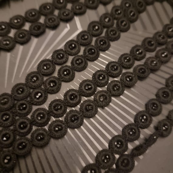 Collier ancien victorien en perles de jais frança… - image 5