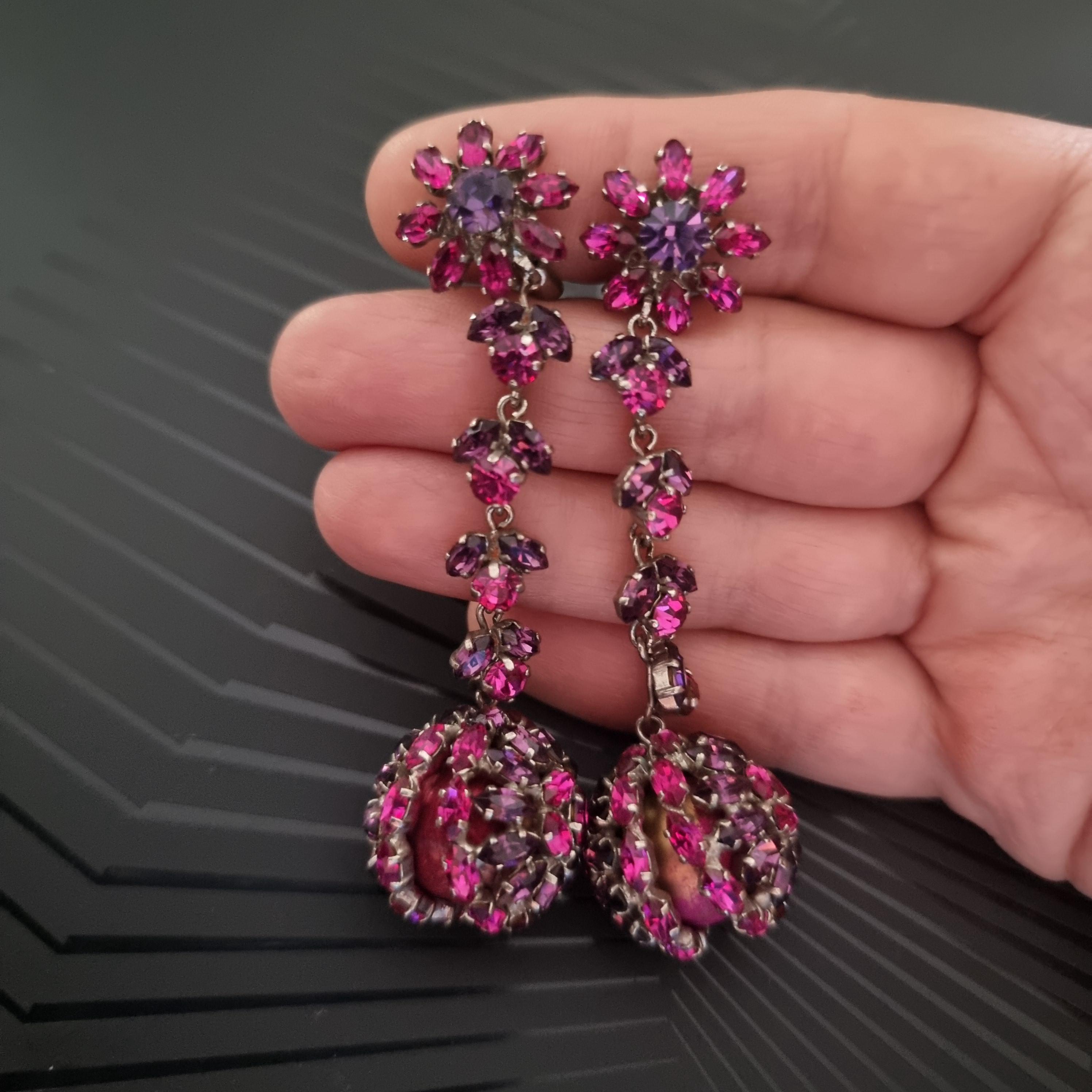 Boucles D'oreilles Clips Roger Scemama - Couleur Marron, Fermoir Clips, Bon état