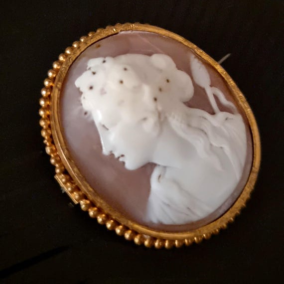Broche Ancienne Française En Métal Doré - Bijou Vintage Antique - Occasion
