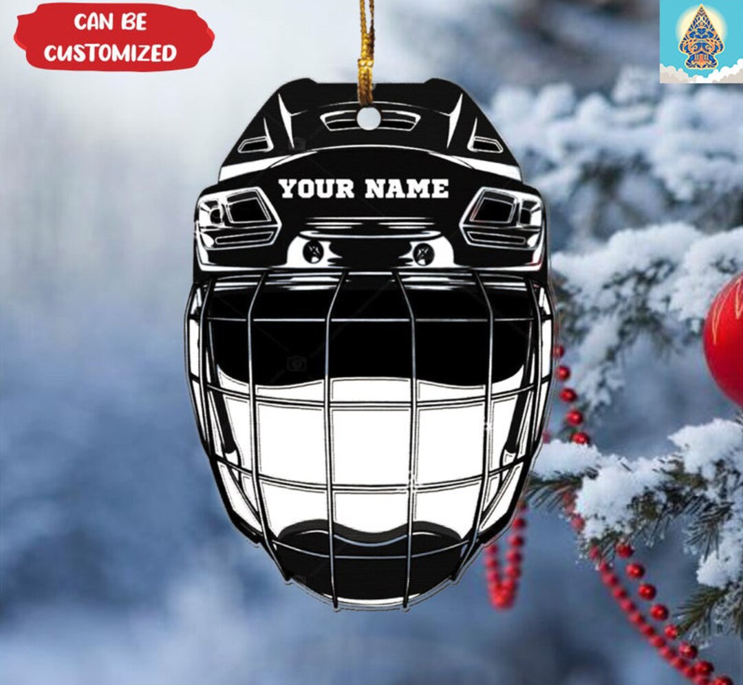 Personalized Ornament Hockey Helmet Ornament Funny Hockey Etsy
