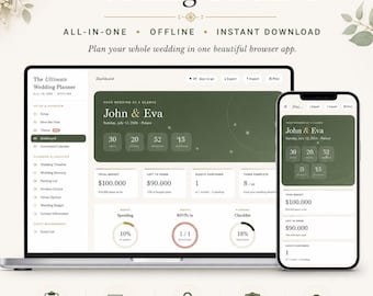 Wedding Planner | Digital Wedding Planning App | Live countdown | Budget Tracker, Guest List, Seating Chart, Checklist, Wedding Gift