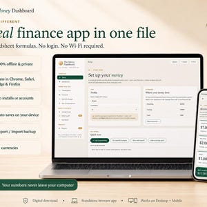 Personal Finance Dashboard | Budget Tracker, Debt Payoff, Net Worth & Savings Planner | No Excel, No Google Sheets, No Login | Works Offline image 4