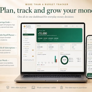 Personal Finance Dashboard | Budget Tracker, Debt Payoff, Net Worth & Savings Planner | No Excel, No Google Sheets, No Login | Works Offline image 6
