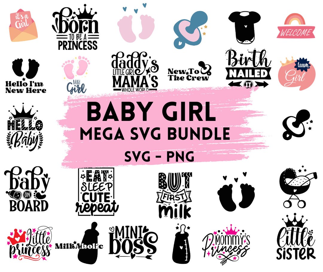 Baby SVG Mega Bundle, Baby Onesie SVG, Baby Girl Svg, Baby Newborn Svg ...