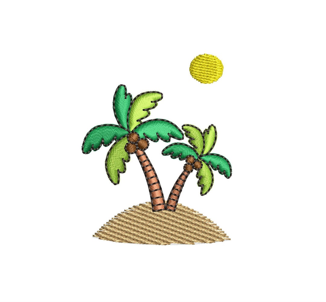 Palm Tree Machine Embroidery Design Etsy