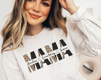 Custom mom shirt, Mama sweatshirt, Mom shirt with names, gift for her, mothers day gift, mothers day shirt, mama shirt, custom mama shir