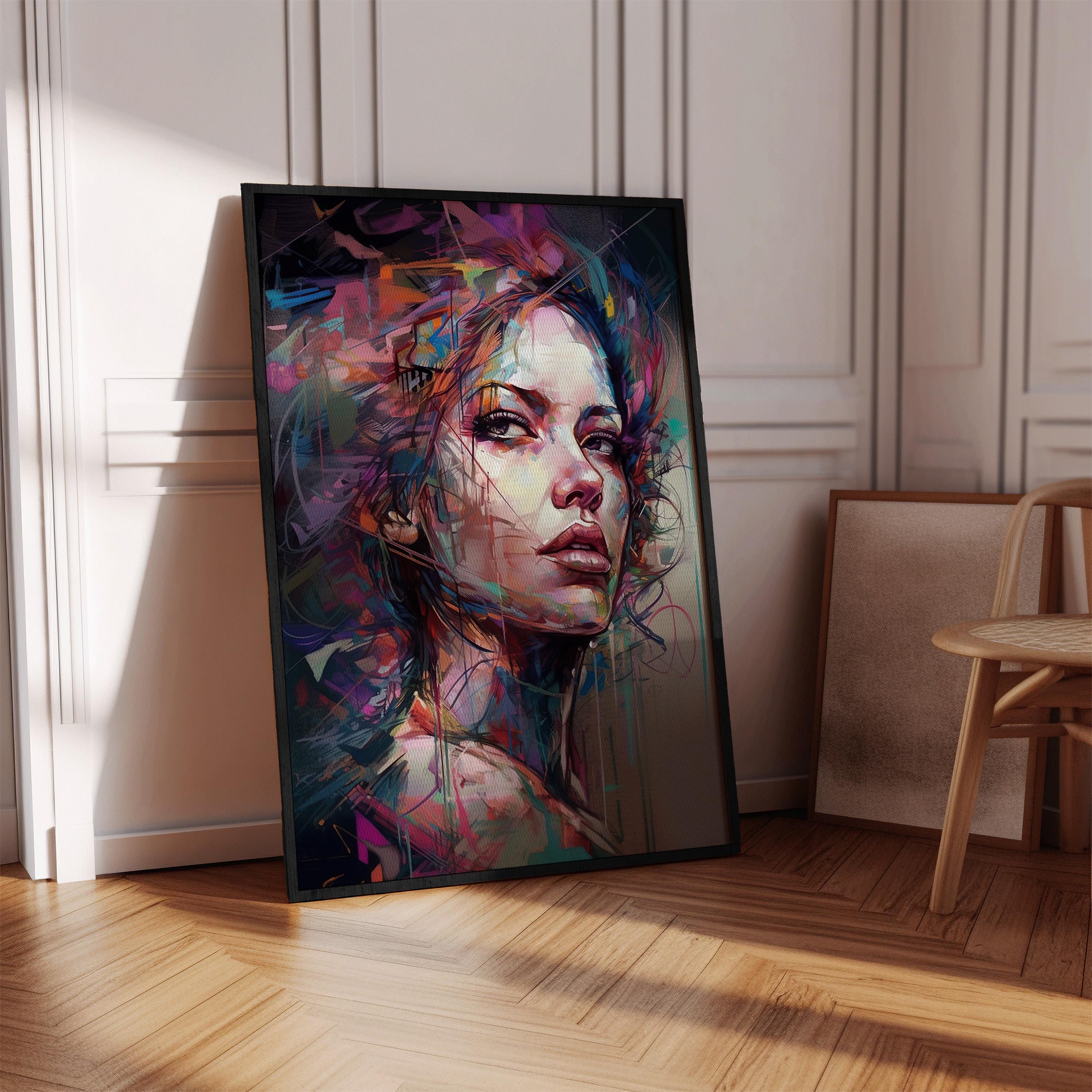 Abstract Woman Portrait Wall Decor Digital Art Print Modern Art High ...