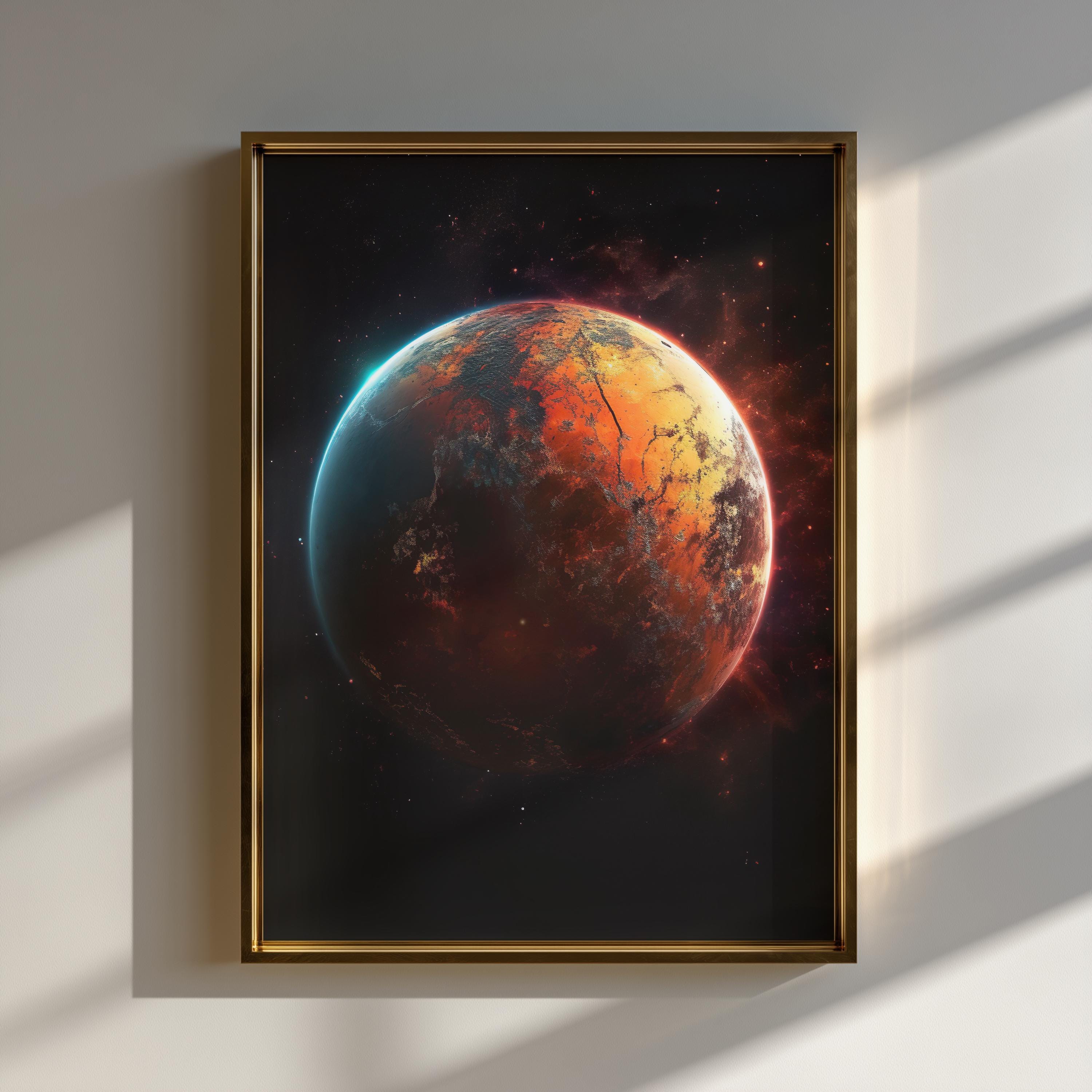 Space Planet Poster, Sci-fi Galaxy Wall Art, Cosmic Universe Print ...