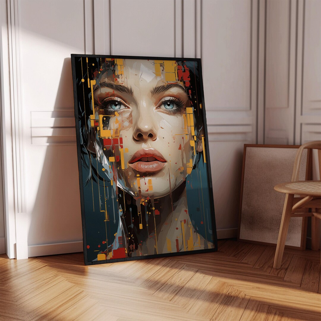 Abstract Woman Portrait Wall Decor Digital Art Print Modern Art High ...