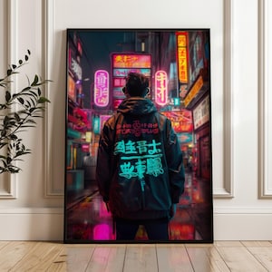 Cyberpunk City Scene Wall Decor Digital Art Print Sci-Fi Art High-Resolution Digital Art Nightscape Futuristic Poster Print