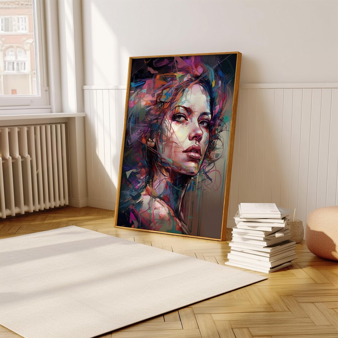 Abstract Woman Portrait Wall Decor Digital Art Print Modern Art High ...