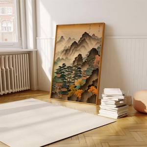 Traditional Asian Landscape Wall Decor Abstract Modern Vintage Art Digital Art Print High-Resolution Digital Art Wall Art Poster Print
