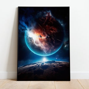 Modern Space Art Digital Art Print High-Resolution Wall Decor Vintage Universe Planet Wall Art Sci-Fi