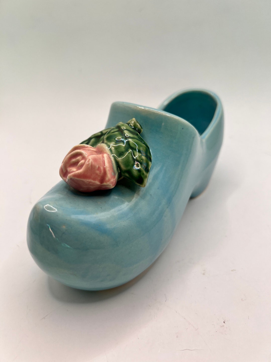 Vintage Ceramic Mccoy Pottery Blue Dutch Shoe Planter With Etsy