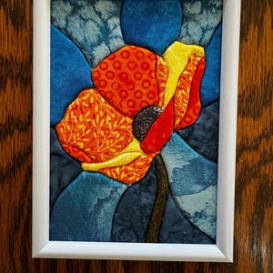 Kinusaiga Papaver DIY Kit 5x7 (Beginners) | Stoffenkunstpakket zonder naaien | Bloemenmuurdecoratie | Complete startersset