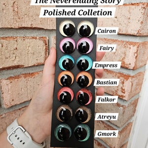 Individual pairs of eyes from Neverending Story Polished.  Handpainted Glitter Sinker Safety Eyes Amigurumi Crochet