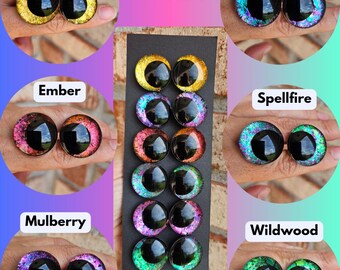 Enchanted Harvest Individual pairs of eyes. One item is a quantity of 2 eyes Handpainted Glitter Sinker Safety Eyes Amigurumi Crochet