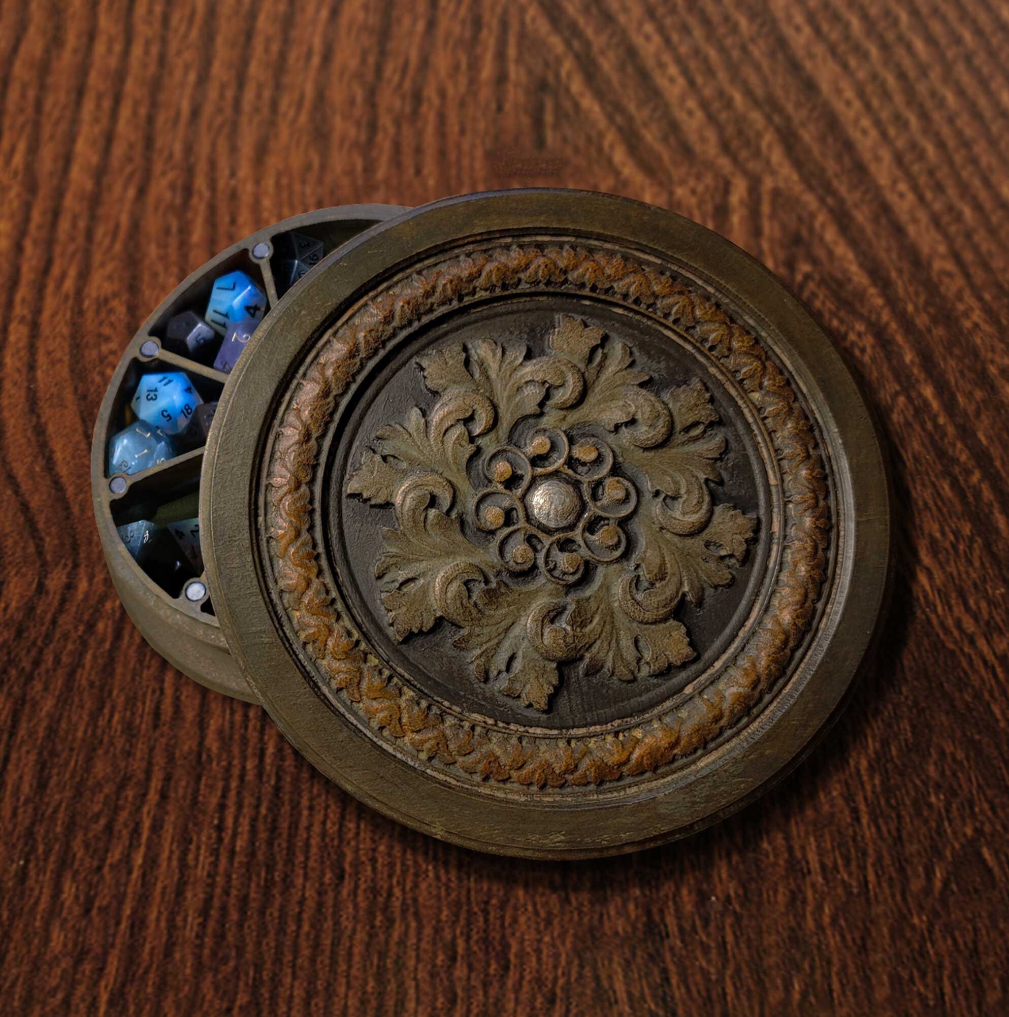 Carved Hand Painted Maple Dice Box Etsy