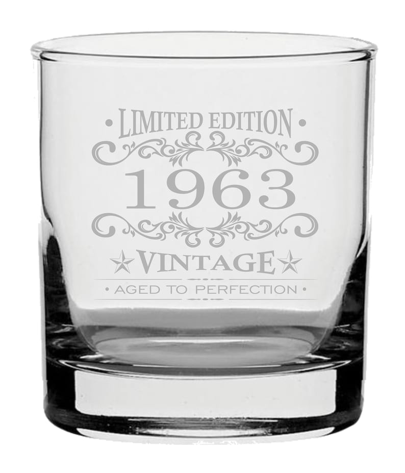 Vintage Engraved 1963 Whisky Glass 60th Birthday Whisky Etsy