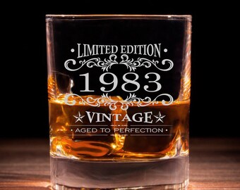 42nd Birthday Gift Vintage 1983 Whisky Glass