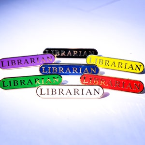 Librarian Bar Badges Packs of 4, School Badges, Metal Bar Badges, Library Monitor Badges, Metal Badge, Library Leader Badges, Pupil Badges