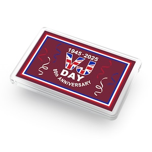 Wysokiej jakości magnes na lodówkę z okazji 80. rocznicy VJ Day, prezent na 80. rocznicę VJ Day. Magnes na lodówkę z okazji 80. rocznicy VJ Day, prezent na 1945-2025 80. rocznicę