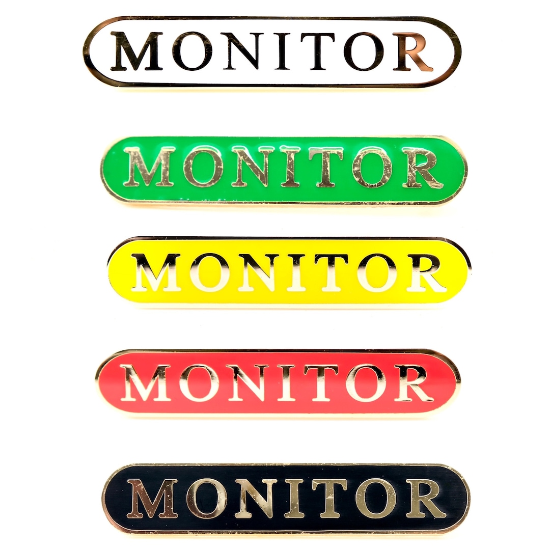School Monitor Bar Badges Packs of 4, School Badges, Metal Bar Badges