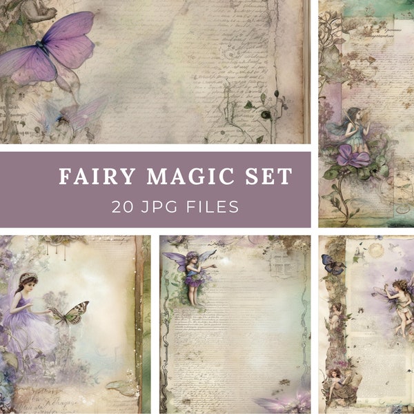 Junk Journal, Kit, Once Upon A Forest, Woodland, Fairytale, Baby, Fairy, Boy, Girl, Digital Download, Printable, Children's, Scrapbooking