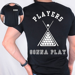 Personalized pool shirt. Personalized billiards shirt. Pool player. 8 ball pool. Pool table. Cue ball. Team shirt. Pool balls. League shirt.