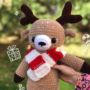 Christmas Reindeer Pattern Crochet PDF Amigurumi