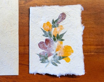 Congratulations card, greeting card, folding card, gift card, small card with envelope made of handmade paper / Antemoro paper (7 x 14 cm)