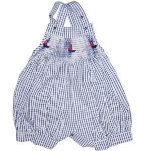 Barboteuse Style Marin Taille 6 Mois - Coton, Broderie, Très Bon état Occasion