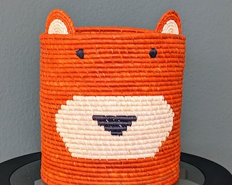 Children's basket, toy basket, storage basket for children, Ladina basket with animal face, hand-woven basket - various colors & sizes