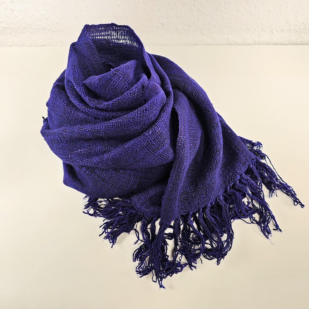 Sciarpe Di Seta Selvaggia Sciarpa Di Seta Selvatica Blu Semplice